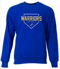 Load image into Gallery viewer, YOUTH- A4 Drifit Hooded or Crewneck Sweatshirts - Warriors Softball plate design