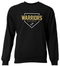 Load image into Gallery viewer, YOUTH- A4 Drifit Hooded or Crewneck Sweatshirts - Warriors Softball plate design