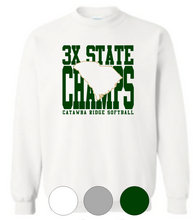 Load image into Gallery viewer, Adult & Youth CRHS 3x State Champ Crewneck Sweatshirt