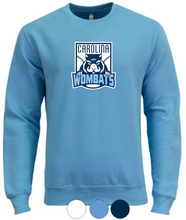 Load image into Gallery viewer, ADULT A4 Cotton Crewneck Sweatshirt- Wombats Carolina Blue