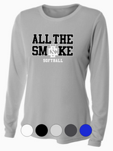 Load image into Gallery viewer, WOMENS A4 Drifit Long Sleeve Tee- All The Smoke Baseball/Softball