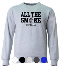 Load image into Gallery viewer, ADULT A4 Cotton Crewneck Sweatshirt- All The Smoke Baseball/Softball