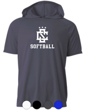 Load image into Gallery viewer, ADULT A4 Drifit Hooded Short Sleeve Tee- CS Logo Baseball/Softball