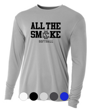 Load image into Gallery viewer, YOUTH A4 Drifit Long Sleeve Tee- All The Smoke Baseball/Softball