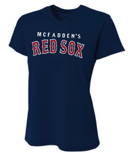 Load image into Gallery viewer, WOMENS A4 Drifit Sprint Performance Tee- McFadden's Red Sox Tee