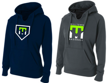 Load image into Gallery viewer, WOMENS A4 Drifit Tech Fleece Hoodie- Mill Town Designs