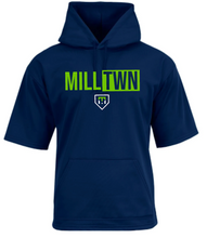 Load image into Gallery viewer, ADULT/YOUTH - Mill Twn HEA Design- Hooded SHORT SLEEVE **SWEATSHIRT**
