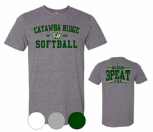 Load image into Gallery viewer, Adult & Youth FRONT: Catawba Ridge Softball, BACK: 3PEAT Era Short Sleeve TEE