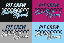Load image into Gallery viewer, Adult & Youth- Pit Crew Carolina Speed- Cotton or Drifit Crewneck Sweatshirt