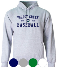 Load image into Gallery viewer, Adult & Youth- Forest Creek Baseball- Cotton or Drifit Hooded Sweatshirt