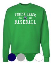 Load image into Gallery viewer, Adult & Youth- Forest Creek Baseball- Cotton or Drifit Crewneck Sweatshirt