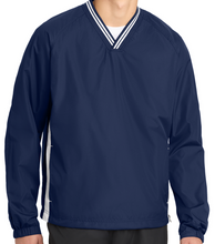 Load image into Gallery viewer, Sport-Tek® Tipped V-Neck Raglan Wind Shirt