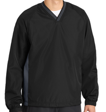 Load image into Gallery viewer, Sport-Tek® Tipped V-Neck Raglan Wind Shirt