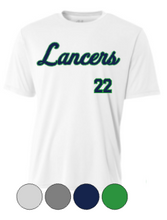 Load image into Gallery viewer, Adult & Youth- LANCERS Script, CUSTOM # -Drifit OR Cotton Short Sleeve