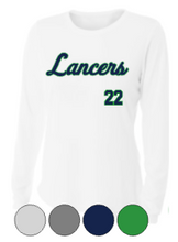Load image into Gallery viewer, WOMENS FIT- LANCERS Script, CUSTOM # - Drifit Long Sleeves