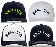 Load image into Gallery viewer, Richardson 112 Trucker Cap- MILL TOWN backwards/upside down arch embroidered Caps