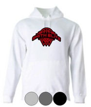 Load image into Gallery viewer, Adult OR Youth- Smith Elite Basketball- Cotton or Drifit Hooded Sweatshirt- Red/Black Logo (Copy)