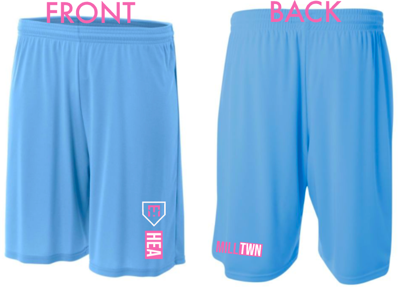 ADULT/YOUTH UNISEX Drifit Lt Blue Shorts - Cotton Candy Collection