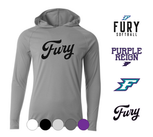 YOUTH A4 Drifit Hooded Long Sleeve Tee- Fury