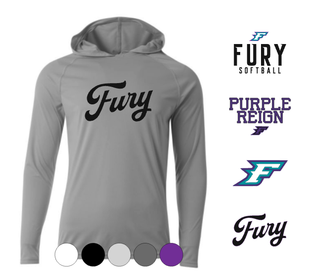 YOUTH A4 Drifit Hooded Long Sleeve Tee- Fury