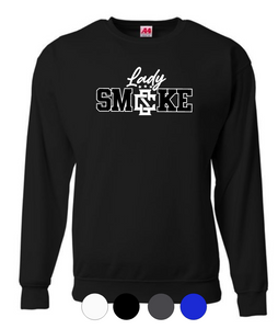 ADULT A4 Drifit Crewneck Sweatshirt- Lady Smoke