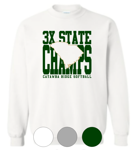 Adult & Youth CRHS 3x State Champ Crewneck Sweatshirt
