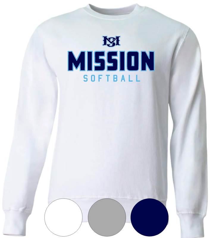 Adult & Youth- MS Mission Softball - Crewneck Sweatshirt