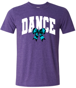 ADULT Gildan Softstyle Short Sleeve Tee- 64000 - Dance Bow PURPLE/TEAL