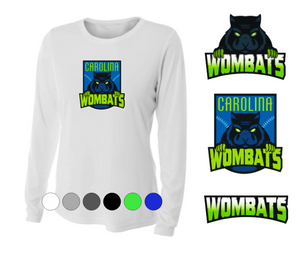 WOMENS A4 Drifit Long Sleeve Tee- Carolina Wombats