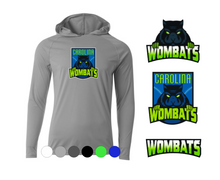 Load image into Gallery viewer, ADULT A4 Drifit Hooded Long Sleeve Tee - Carolina Wombats
