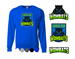 ADULT A4 Drifit Crewneck Sweatshirt- Carolina Wombats