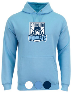 ADULT A4 Cotton Hooded Sweatshirt- Wombats Carolina Blue