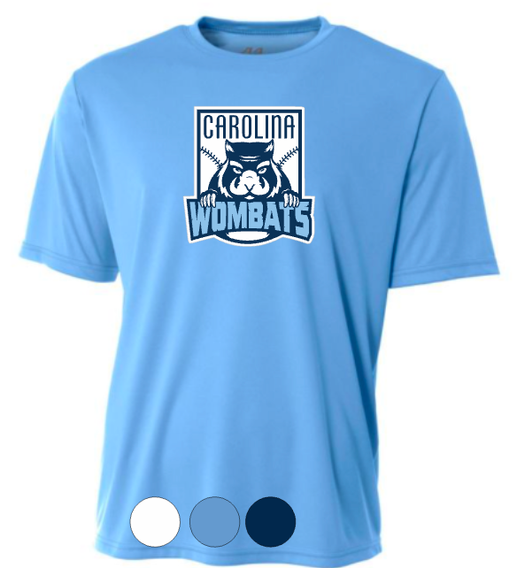 ADULT A4 Drifit Short Sleeve- Wombats Carolina Blue