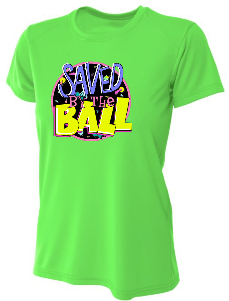 WOMENS A4 Drifit Short Sleeve Tee- Saved by the Ball