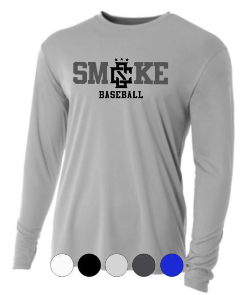 ADULT A4 Drifit Long Sleeve Tee - Smoke Baseball/Softball