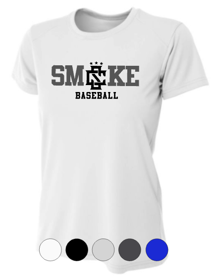 WOMENS A4 Drifit Short Sleeve Tee- Smoke Baseball/Softball