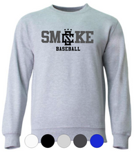 Load image into Gallery viewer, ADULT A4 Cotton Legends Fleece Crewneck Sweatshirt- Smoke Baseball/Softball
