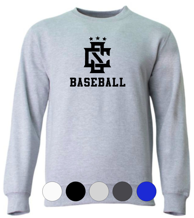 ADULT A4 Cotton Crewneck Sweatshirt- CS Logo Baseball/Softball