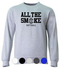 Load image into Gallery viewer, ADULT A4 Cotton Crewneck Sweatshirt- All The Smoke Baseball/Softball
