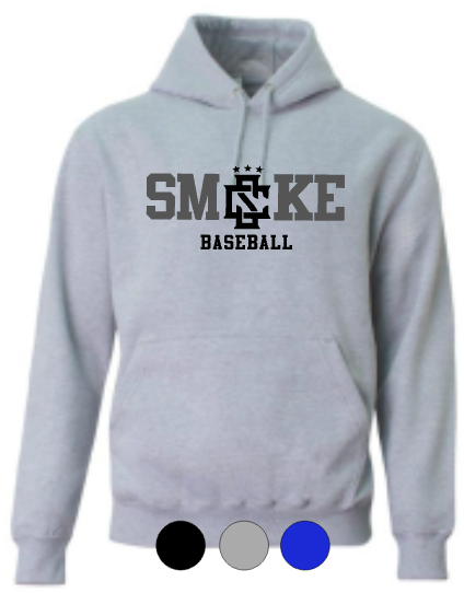 YOUTH A4 Cotton Hooded Sweatshirt- Smoke Baseball/Softball