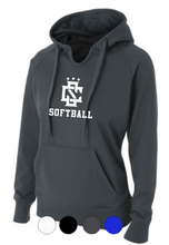 Load image into Gallery viewer, WOMENS A4 Drifit Hoodie- CS Logo Baseball/Softball
