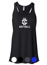 Load image into Gallery viewer, WOMENS Bella+Canvas Flowy Racerback Tank- CS Logo Baseball/Softball
