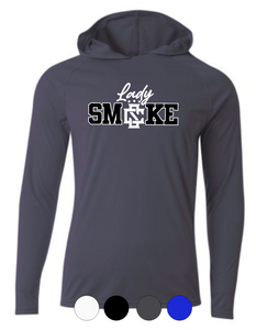 ADULT A4 Drifit Hooded Long Sleeve Tee- Lady Smoke