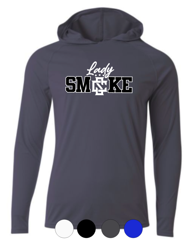 ADULT A4 Drifit Hooded Long Sleeve Tee- Lady Smoke