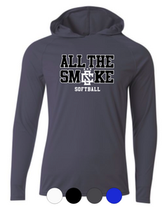 ADULT A4 Drifit Hooded Long Sleeve Tee- All The Smoke Baseball/Softball