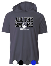 Load image into Gallery viewer, ADULT A4 Drifit Hooded Short Sleeve Tee- All The Smoke Baseball/Softball
