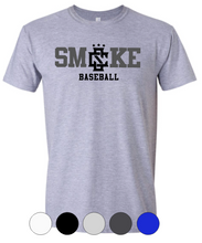 Load image into Gallery viewer, ADULT Gildan Softstyle Short Sleeve Tee- Smoke Baseball/Softball
