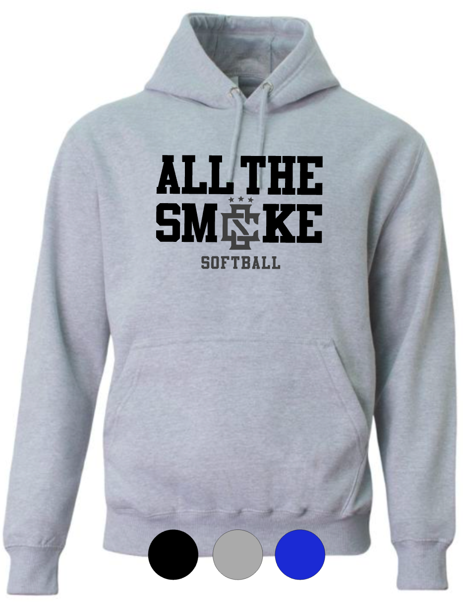 ADULT A4 Cotton Hooded Sweatshirt-All The Smoke Baseball/Softball