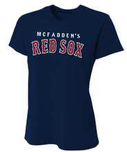 Load image into Gallery viewer, WOMENS A4 Drifit Sprint Performance Tee- McFadden&#39;s Red Sox Tee
