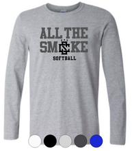 Load image into Gallery viewer, ADULT Gildan Ultra Cotton Long Sleeve Tee-All The Smoke Baseball/Softball
